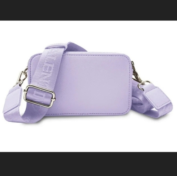 NWT$160 Valentino Orlandi Guitar Strap Crossbody lavender & silver tone hardware - Picture 2 of 7